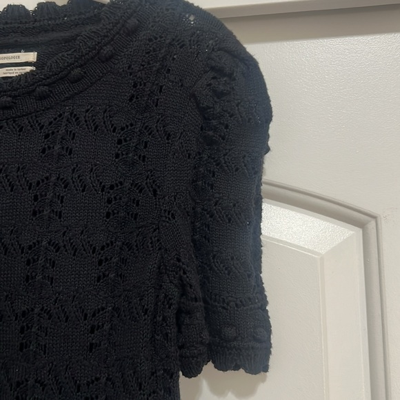 Anthropologie Pointell Sweater tee black - Picture 4 of 5